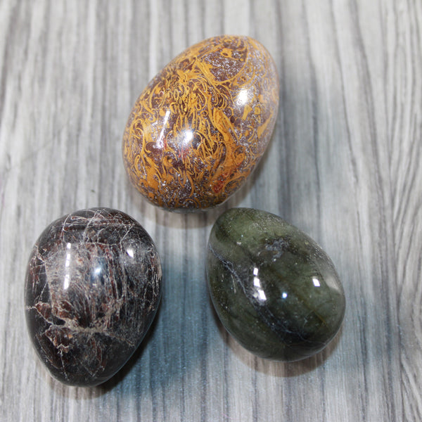 3 Mixed Gemstone Eggs  272 Grams #1948 Gemstone Egg