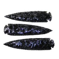 3 Obsidian Ornamental Spearheads  #3148 Arrowhead