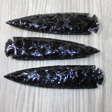 3 Obsidian Ornamental Spearheads  #3148 Arrowhead