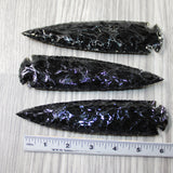 3 Obsidian Ornamental Spearheads  #3148 Arrowhead