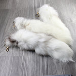 3 Marble Fox Tail Key rings #2748  Taxidermy Keychain Tassel Bag Tag