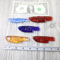 5 Small Glass Ornamental Knife Blades  #6848 Mountain man knife