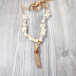 Very Large Rattlesnake Rattle Plus Antler Beads Necklace  #4149 Mountain Man Necklace