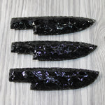 3 Obsidian Ornamental Knife Blades  #9249 Mountain man knife