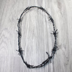 1 Leather Barbed Wire Necklace Antique Black Colored   #5149