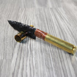 50 Cal Shell Handle Obsidian Blade Ornamental Knife #3049 Mountain Man Knife