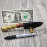 50 Cal Shell Handle Obsidian Blade Ornamental Knife #3049 Mountain Man Knife