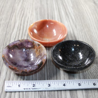 3 Gemstone Trinket Bowls  3 inch diameter #0949