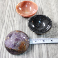 3 Gemstone Trinket Bowls  3 inch diameter #0949