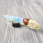 Mink Skull Handle Opalite Blade Ornamental Knife #7049 Mountain Man Knife