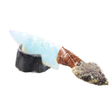 Closed Mouth Rattlesnake Head Handle Opalite Blade Ornamental Knife #4049 Mountain Man Knife