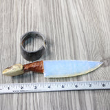 Closed Mouth Rattlesnake Head Handle Opalite Blade Ornamental Knife #4049 Mountain Man Knife