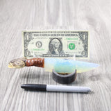 Closed Mouth Rattlesnake Head Handle Opalite Blade Ornamental Knife #4049 Mountain Man Knife