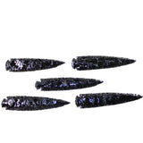 5 Obsidian Ornamental Spearheads  #4240  Arrowhead