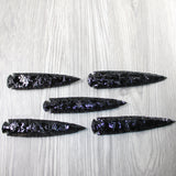 5 Obsidian Ornamental Spearheads  #4240  Arrowhead