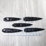 5 Obsidian Ornamental Spearheads  #4240  Arrowhead