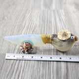 Puffer Fish Handle Opalite Blade Ornamental Knife #33940 Mountain Man Knife