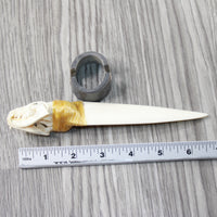 Mink Skull Handle Bone Blade Ornamental Knife #33740 Mountain Man Knife