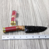 Shotgun Shell Handle Obsidian Blade Ornamental Knife #3540 Mountain Man Knife