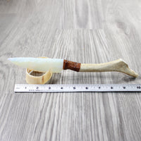 Deer Antler Handle Opalite Blade Ornamental Knife #2540 Mountain Man Knife