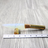 50 Cal Shell Casing Handle Opalite Blade Ornamental Knife #9640 Mountain Man Knife