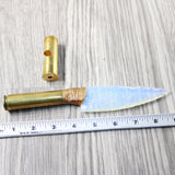 50 Cal Shell Casing Handle Opalite Blade Ornamental Knife #9640 Mountain Man Knife