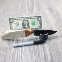 Moose Antler Handle Obsidian Blade Ornamental Knife #9740 Mountain Man Knife