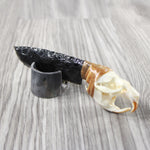 Muskrat Skull Handle Obsidian Blade Ornamental Knife #0940 Mountain Man Knife