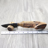 Grapevine Wood Handle Obsidian Blade Ornamental Knife #0940 Mountain Man Knife