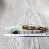 Cholla Cactus Wood Handle Opalite Blade Ornamental Knife #0040 Mountain Man Knife