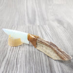 Moose Antler Handle Opalite Blade Ornamental Knife #1040 Mountain Man Knife