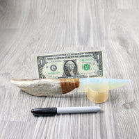 Moose Antler Handle Opalite Blade Ornamental Knife #1040 Mountain Man Knife