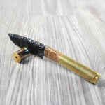 50 Cal Shell Casing Handle Obsidian Blade Ornamental Knife #3340 Mountain Man Knife