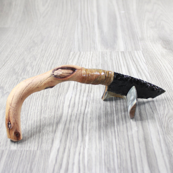 Ghost Wood Handle Obsidian Blade Ornamental Knife #3340 Mountain Man Knife