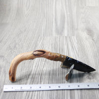 Ghost Wood Handle Obsidian Blade Ornamental Knife #3340 Mountain Man Knife