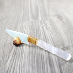 Selenite Spiral Handle Opalite Blade Ornamental Knife #8440 Mountain Man Knife