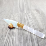 Selenite Spiral Handle Opalite Blade Ornamental Knife #8440 Mountain Man Knife