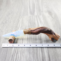 Ghost Wood Handle Opalite Blade Ornamental Knife #8440 Mountain Man Knife