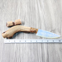 Ghost Wood Handle Opalite Blade Ornamental Knife #8440 Mountain Man Knife