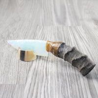 Impala Horn Handle Opalite Blade Ornamental Knife #9540 Mountain Man Knife