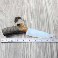 Impala Horn Handle Opalite Blade Ornamental Knife #9540 Mountain Man Knife