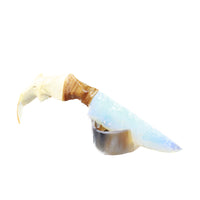 Beaver Jaw Handle Opalite Blade Ornamental Knife #1540 Mountain Man Knife