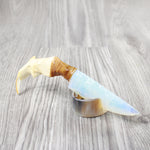 Beaver Jaw Handle Opalite Blade Ornamental Knife #1540 Mountain Man Knife