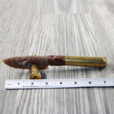 50 Cal Shell Casing Handle Stone Blade Ornamental Knife #3640 Mountain Man Knife