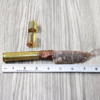 50 Cal Shell Casing Handle Stone Blade Ornamental Knife #3640 Mountain Man Knife