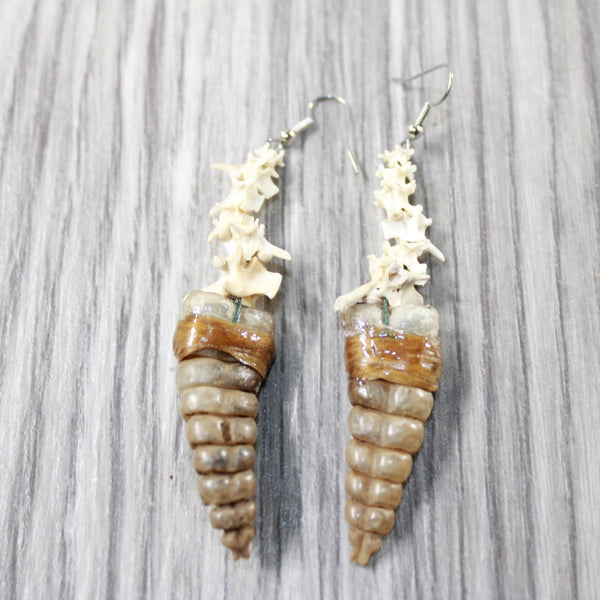 Rattlesnake Rattle Plus Vertebrae Earrings  #4640  Mountain Man Earrings