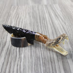 Rattlesnake Head Handle Obsidian Blade Ornamental Knife #4740 Mountain Man Knife