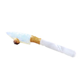 Selenite Spiral Handle Opalite Blade Ornamental Knife #3340 Mountain Man Knife