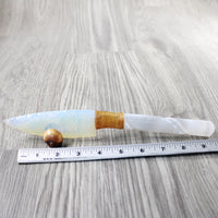 Selenite Spiral Handle Opalite Blade Ornamental Knife #3340 Mountain Man Knife