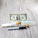 Selenite Spiral Handle Opalite Blade Ornamental Knife #3340 Mountain Man Knife